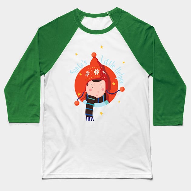 Santa's Little Helper Baseball T-Shirt by MarinasingerDesigns